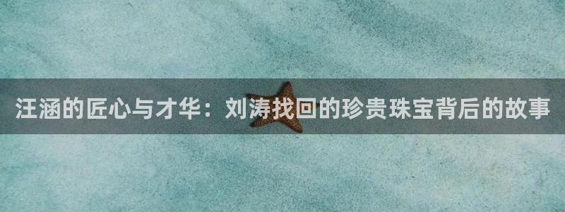 新宝5户端：汪涵的匠心与才华：刘涛找回的珍贵珠宝背后的故事