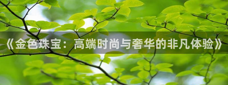 新宝5日：《金色珠宝：高端时尚与奢华的非凡体验》